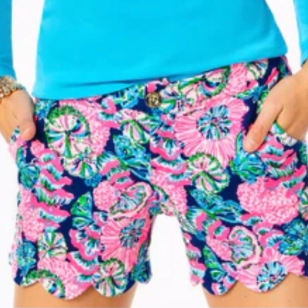 LILLY PULITZER NWT buttercup knit short OYSTER BAY NAVY sz2 pink blue
